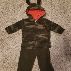 Camouflage Hoodie with Antlers Set